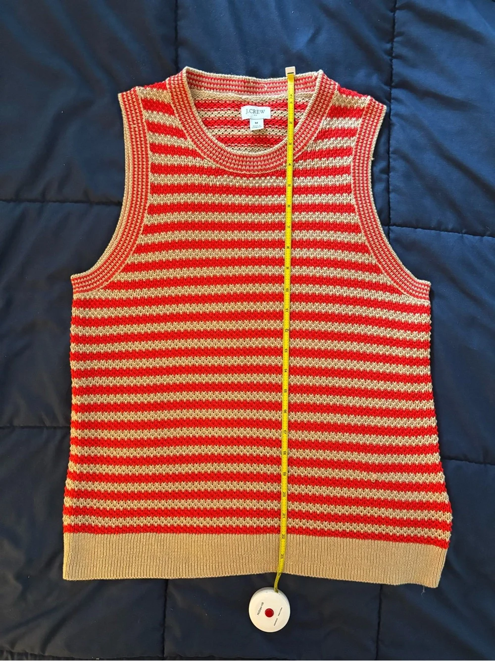 J. Crew Striped Textured Sweater Tank Sz Medium